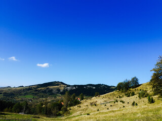 landscape with blue sky