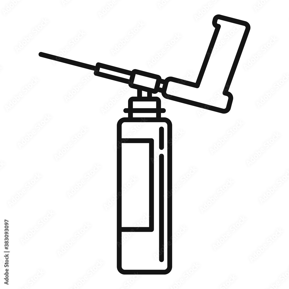 Poster gun polyurethane foam icon. outline gun polyurethane foam vector icon for web design isolated on whi