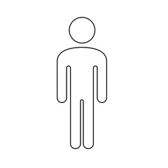 Man standing silhouette. Flat vector cartoon icon. Male body sign, man silhouette symbol vector illustration