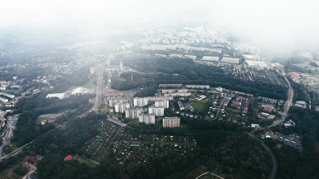 Jastrzębie Zdr&oacute;j, miasto na Śląsku w Polsce z lotu ptaka 
