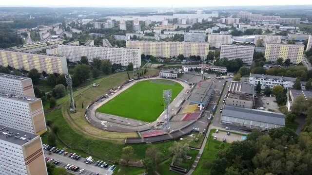 Jastrzębie Zdr&oacute;j, Śląsk, Polska z lotu ptaka, bloki mieszkalne  z lat 70 XX wieku