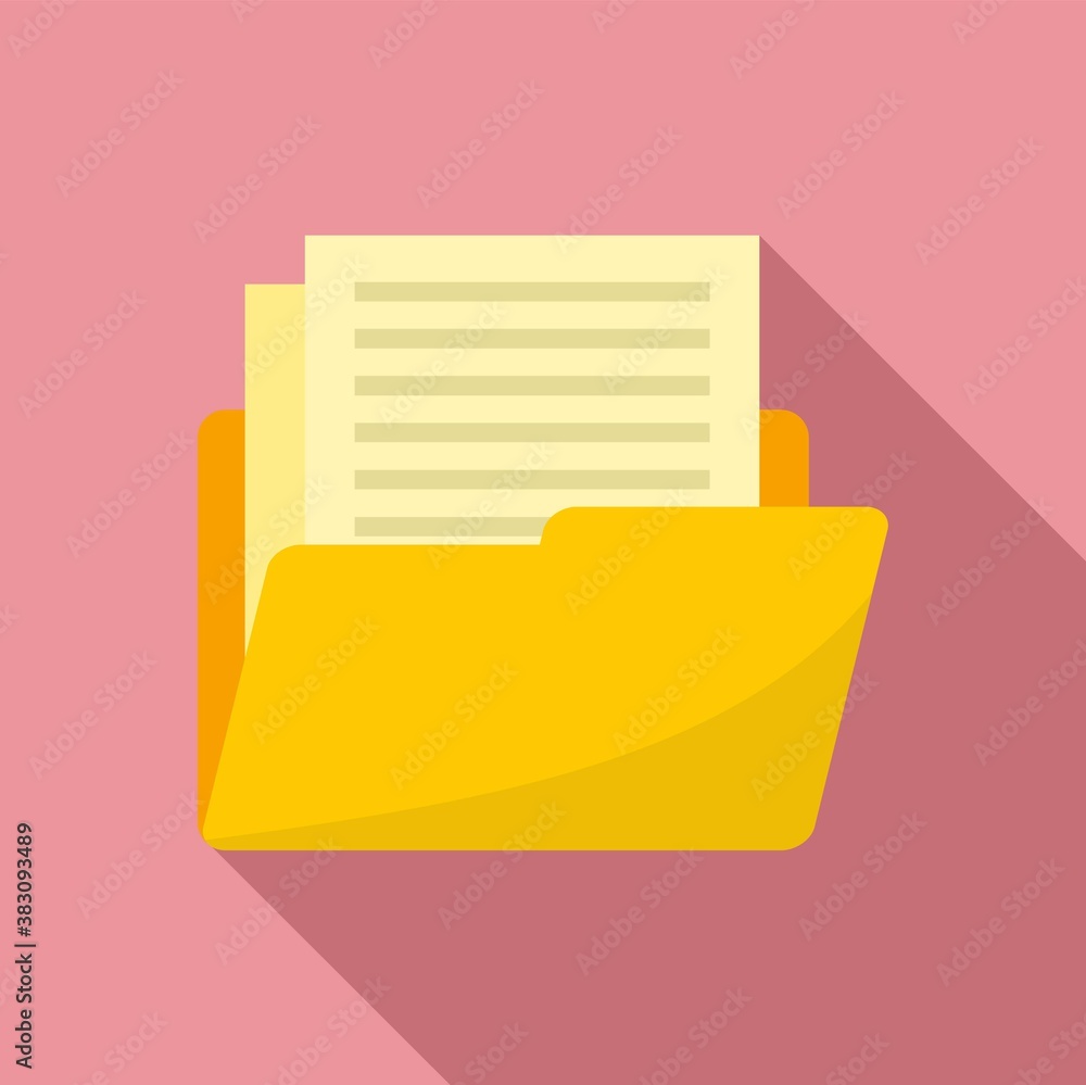 Poster library online folder icon. flat illustration of library online folder vector icon for web design