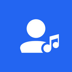 User Music Profile Icon. Music listening, avatar icon