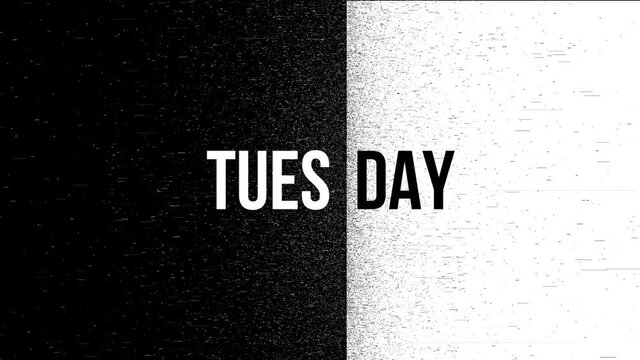 all days of the week on a black and white background with particles