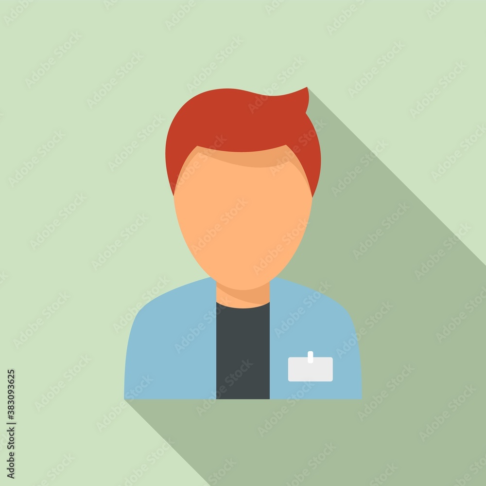 Poster library worker icon. flat illustration of library worker vector icon for web design
