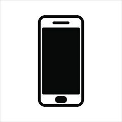 white blank screen display smartphone with front camera isolated on white background. vector illustration eps 10