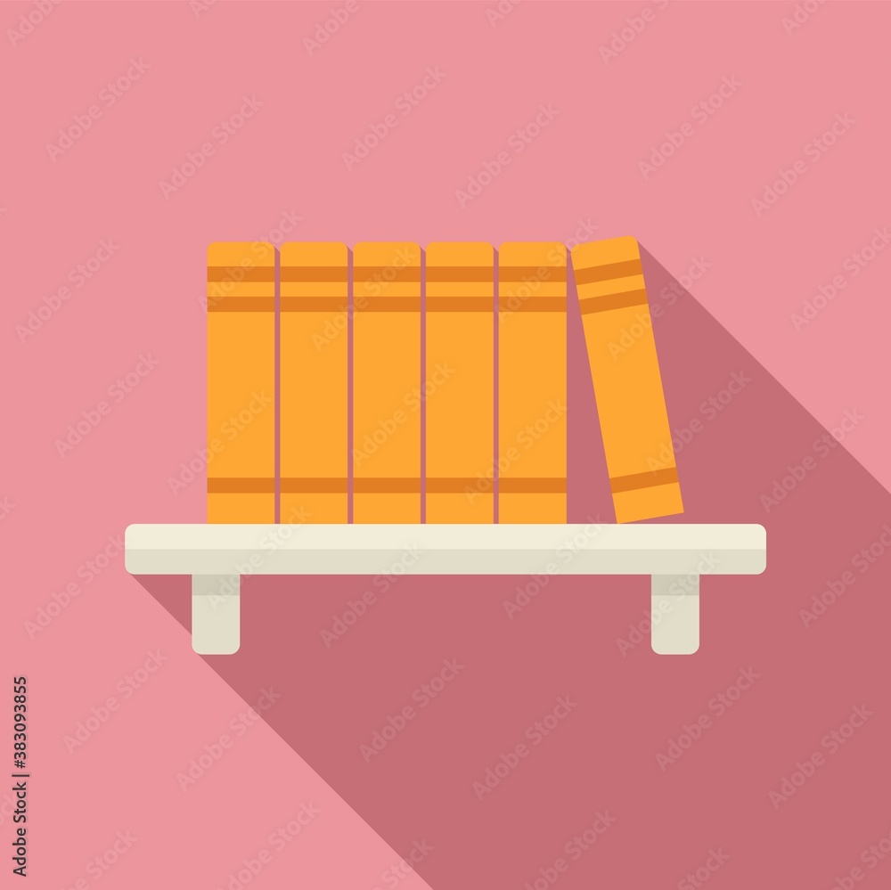 Poster library book shelf icon. flat illustration of library book shelf vector icon for web design