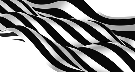 3d illustration Seamless ripple pattern Repetition of black and white flooring Simple wave pattern wavy graphic background Moving like a river