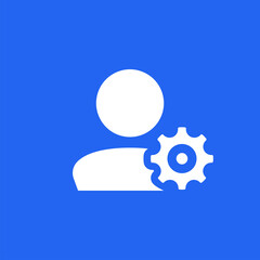 Fototapeta na wymiar User Employee Management Icon. Profile settings, gear symbol