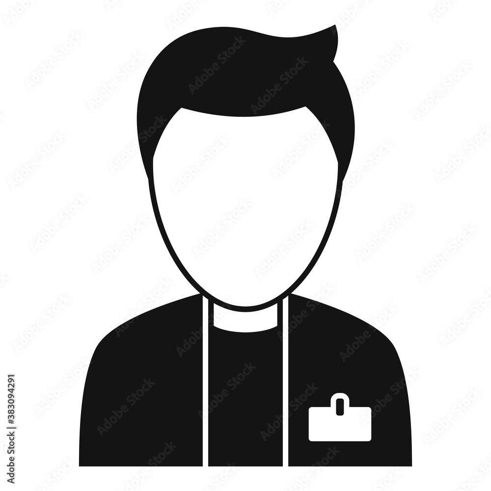 Poster library worker icon. simple illustration of library worker vector icon for web design isolated on wh