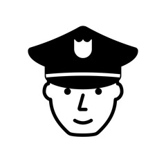 Police officer simple glyph icon. Clipart image isolated on white background.