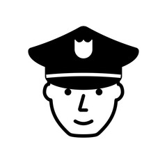 Police officer simple glyph icon. Clipart image isolated on white background.
