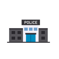 Police station simple icon. Clipart image isolated on white background.