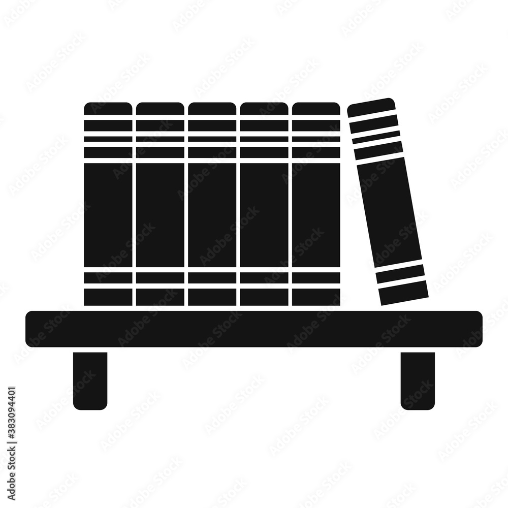 Poster library book shelf icon. simple illustration of library book shelf vector icon for web design isolat