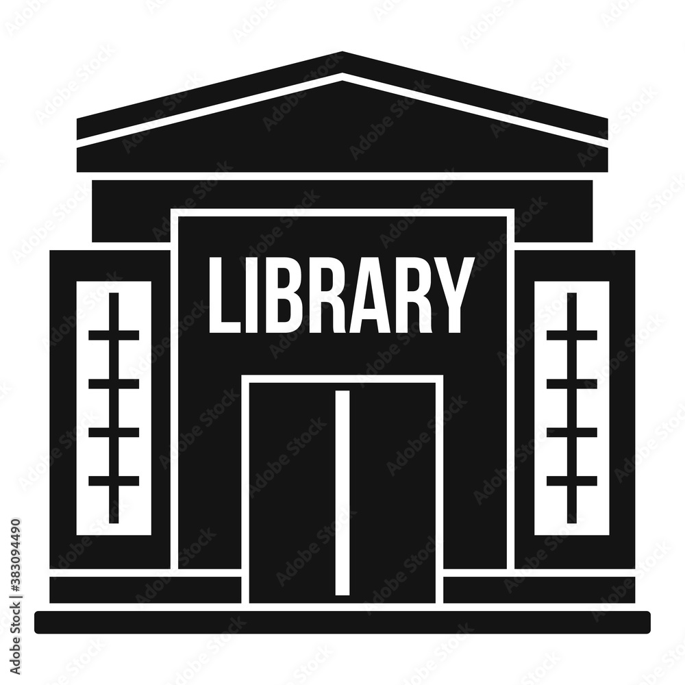 Poster library building icon. simple illustration of library building vector icon for web design isolated o
