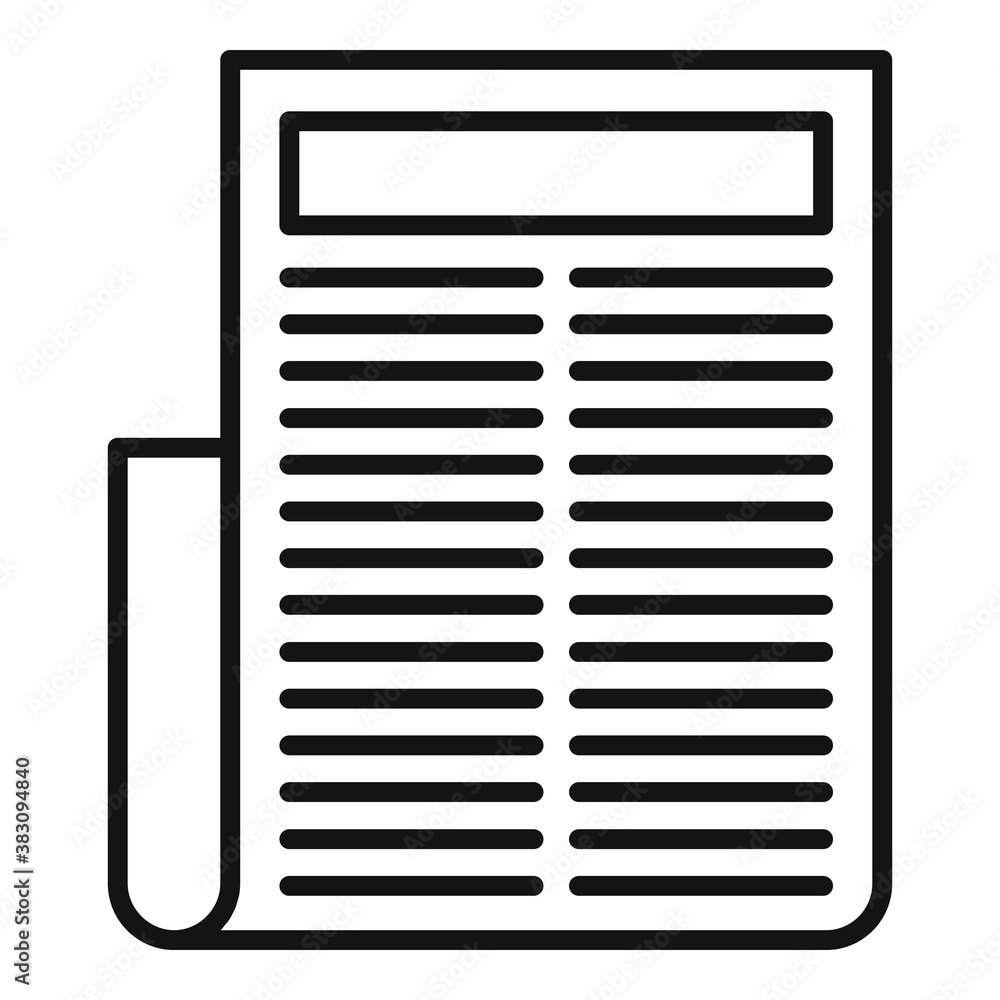 Poster library newspaper icon. outline library newspaper vector icon for web design isolated on white backg