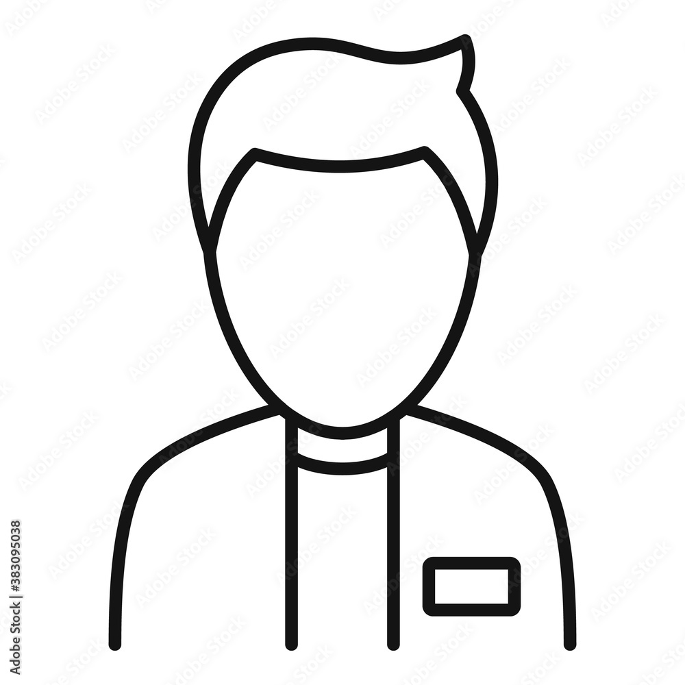 Poster library worker icon. outline library worker vector icon for web design isolated on white background