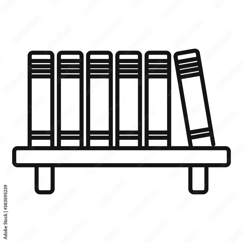 Poster library book shelf icon. outline library book shelf vector icon for web design isolated on white bac