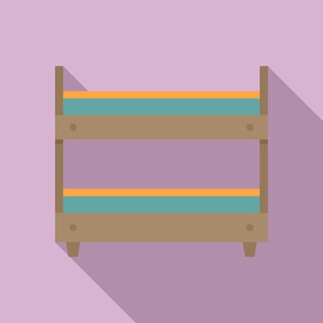 recommend clip art: Home bunk bed icon. Flat illustration of home bunk bed vector icon for web design