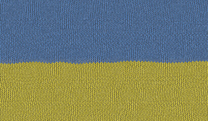 Detailed Illustration of a Knitted Flag of Ukraine