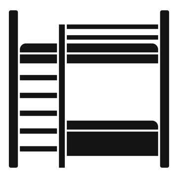 recommend clip art: Furniture bunk bed icon. Simple illustration of furniture bunk bed vector icon for web design isolated on white background