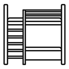 Furniture bunk bed icon. Outline furniture bunk bed vector icon for web design isolated on white background
