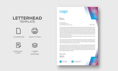 Abstract Business Letterhead Design Modern print ready Template office stationary