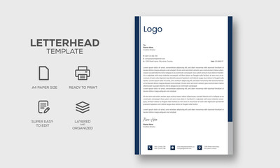 Modern Letterhead design template Business style vector illustration for corporate identity