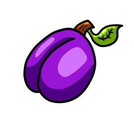 Cartoon Stylized Yummy Plum