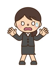 驚く スーツ 女性