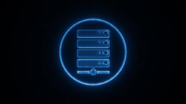 Abstract Technology Data Security Icon Reveal Animation/ 4k animation of an abstract cyber technology background with glowing stylized file security icon logo reveal