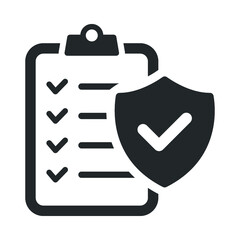 Insurance Policy Icon, Risk coverage document sign