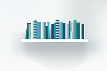 Book shelf. Vector illustration. Bookstore indoor.