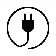 Electric socket with a plug icon on white background