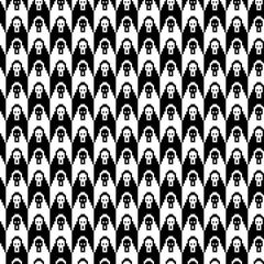 Tessellation art big collection. Black and white icon pattern set.