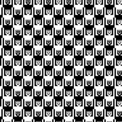 Tessellation art big collection. Black and white icon pattern set.