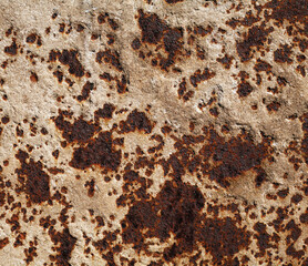 Background of metal rusted and oxidized sheet brown textured surface