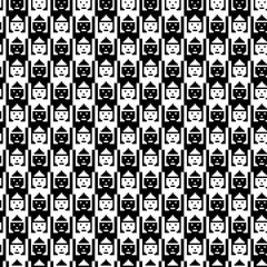 Tessellation art big collection. Black and white icon pattern set.