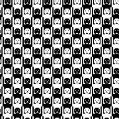 Tessellation art big collection. Black and white icon pattern set.