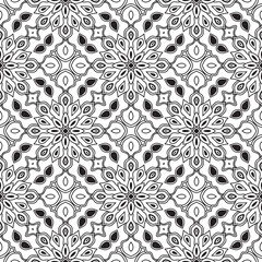 Fantasy seamless pattern with decorative mandala. Abstract round doodle floral background. Floral geometric infinity background. Wrapping paper, textiles, fabric. Vector illustration.