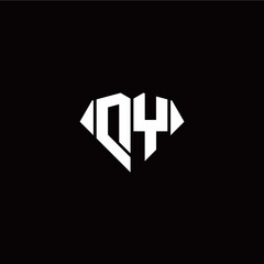 Fototapeta premium D Y initial letter with diamond shape origami style logo template vector