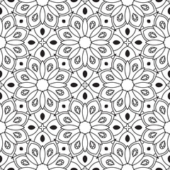 Fantasy seamless pattern with decorative mandala. Abstract round doodle floral background. Floral geometric infinity background. Wrapping paper, textiles, fabric. Vector illustration.