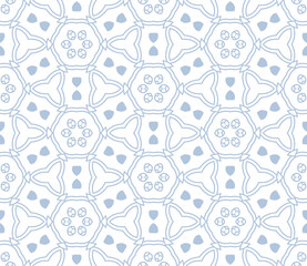 Fantasy seamless pattern with decorative mandala. Abstract round doodle floral background. Floral geometric infinity background. Wrapping paper, textiles, fabric. Vector illustration.