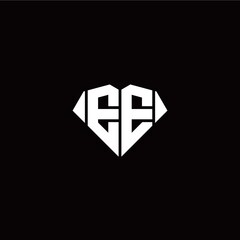 E E initial letter with diamond shape origami style logo template vector