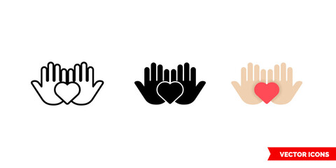 Obraz premium Welfare icon of 3 types color, black and white, outline. Isolated vector sign symbol.