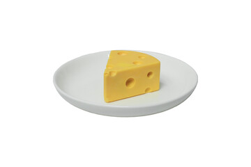 Cheesecake like real cheese shape isolated on white background with clipping path