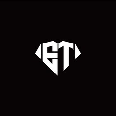 Obraz premium E T initial letter with diamond shape origami style logo template vector