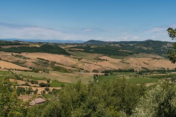 Landscape of the Tuscany Region near Montepulciano in Italy