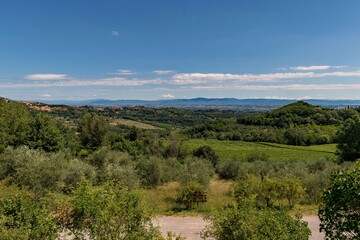 Naklejka premium Landscape of the Tuscany Region in Italy near Montepulciano