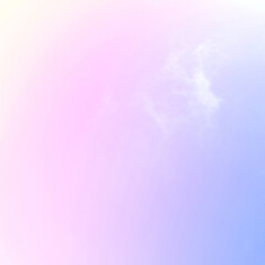 Colorful sky with Soft clouds. Fantasy magical sunny sky pastel background is fluffy white cloud. Freedom wallpaper concept. Sweet color dream.